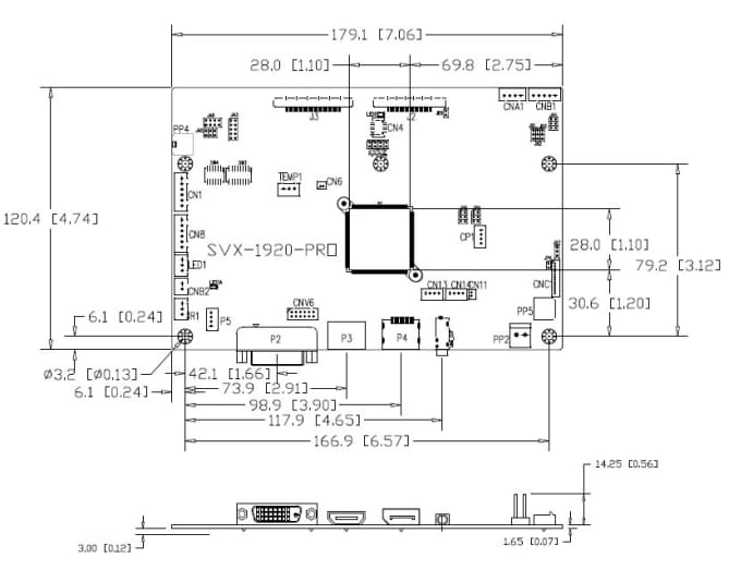 Mechanical Drawing - Digital View SVX-1920-PRO LCD Controller Board